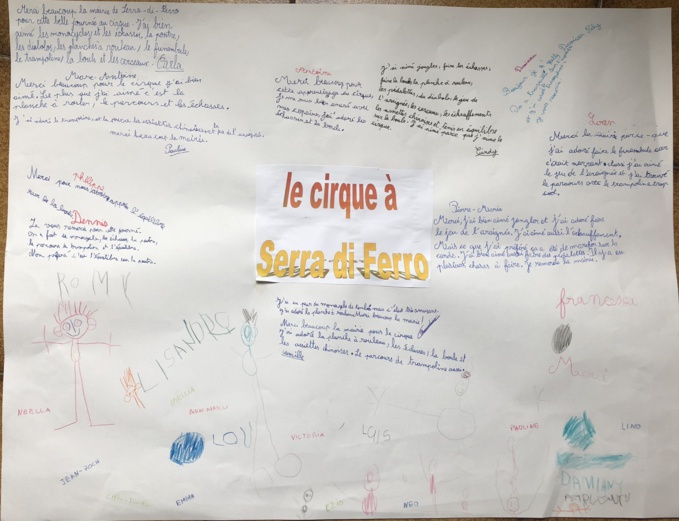  Remerciements des écoliers de Serra di Ferro