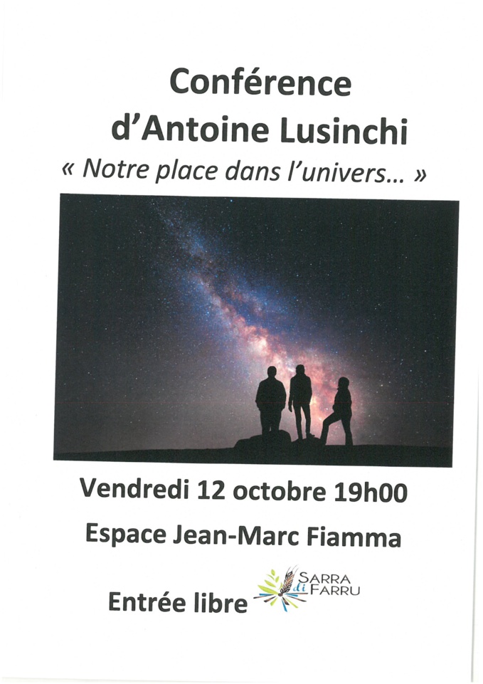 Conférence "Notre place dans l'univers" d'Antoine Lusinchi