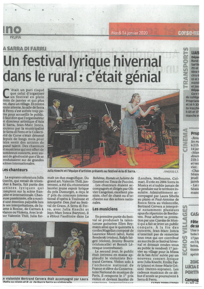 Article de Cathy Terrazzoni du 14 janvier 2020 Article de Cathy Terrazzoni du 14 janvier 2020