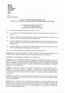 Arrêté n°2A-2020-09-25 - du 25 septembre 2020