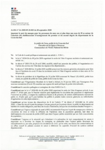 Arrêté n°2A-2020-09-30 -003 du 30 septembre 2020