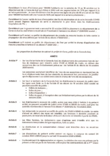 Arrêté n° 2A-2020-10-24-001 du 24 octobre 2020 portant application du couvre-feu dans le cadre de l’état d’urgence sanitaire et prescriptions de nouvelles mesures nécessaires pour faire face à l’épidémie de Covid-19 dans le département de la Corse-du