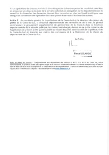 Arrêté n° 2A-2020-11-06-003 modifiant l'arrêté n° 2A-2020-11-02-008 du 02/11/2020 interdisant la chasse sur tout le territoire de la Corse du Sud  Arrêté n° 2A-2020-11-06-003 modifiant l'arrêté n° 2A-2020-11-02-008 du 02/11/2020 interdisant la chasse sur tout le territoire de la Corse du Sud