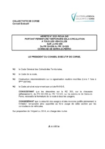 Info route -Fermeture Rd 355 jusqu'au 21 janvier