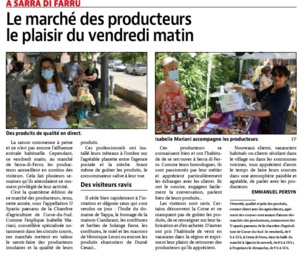Article de Corse Matin du 20 juin 2021 Article de Corse Matin du 20 juin 2021