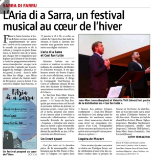 Article Corse matin du 14 janvier 2022 Article Corse matin du 14 janvier 2022