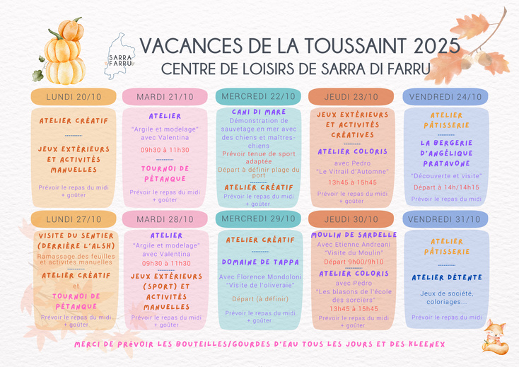 Centre de loisirs : planning & inscriptions Centre de loisirs : planning & inscriptions