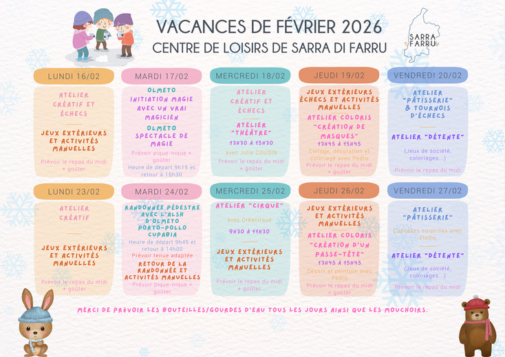 Centre de loisirs : planning & inscriptions Centre de loisirs : planning & inscriptions