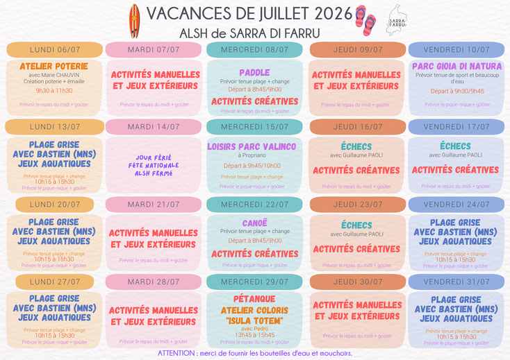 Centre de loisirs : planning & inscriptions Centre de loisirs : planning & inscriptions