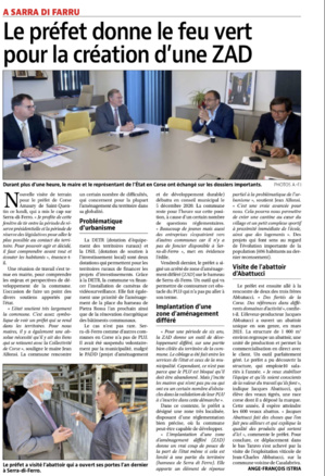 Article de Corse matin du 18/05/2022 de Ange-François ISTRIA Article de Corse matin du 18/05/2022 de Ange-François ISTRIA