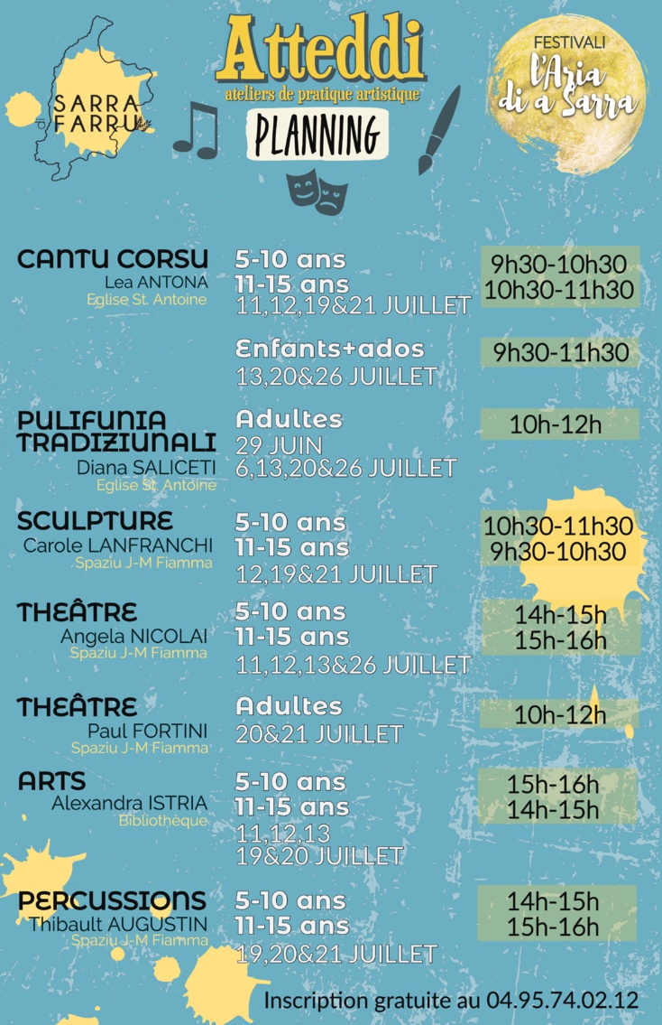 Festival L'Aria di a Sarra - Ateliers de pratique artistique Festival L'Aria di a Sarra - Ateliers de pratique artistique