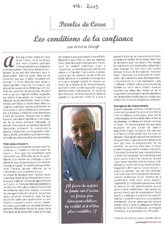 Les conditions de la confiance