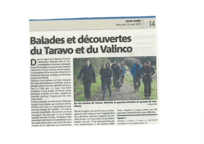 Balades et découvertes Taravo-Valinco