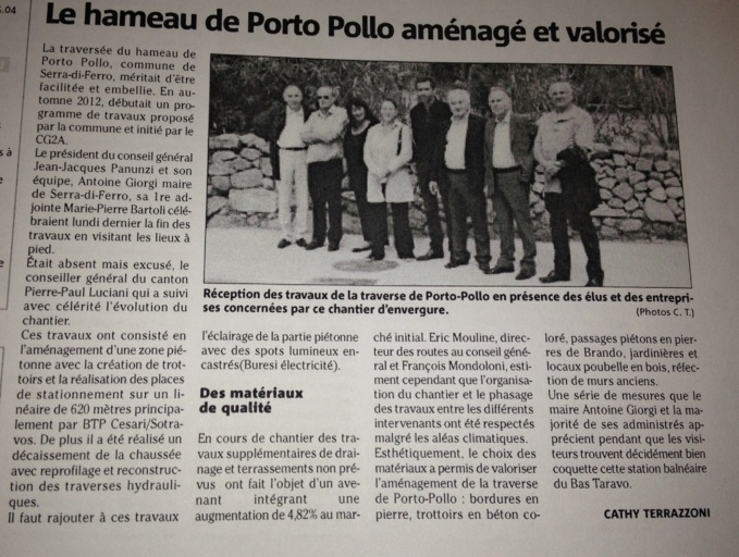 Aménagement de la traversée de Porto-Pollo Aménagement de la traversée de Porto-Pollo