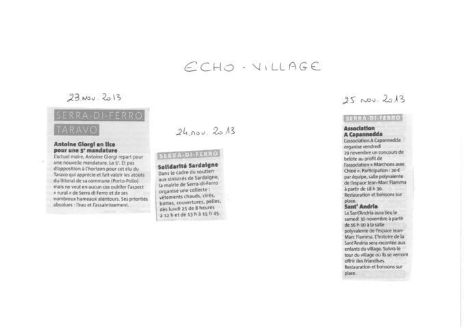 echo village novembre 2013