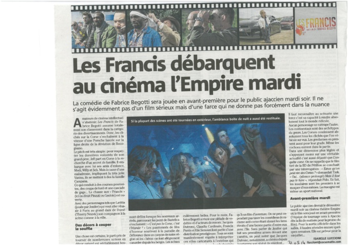 Avant-première Les Francis Ajaccio mai 2014 Avant-première Les Francis Ajaccio mai 2014