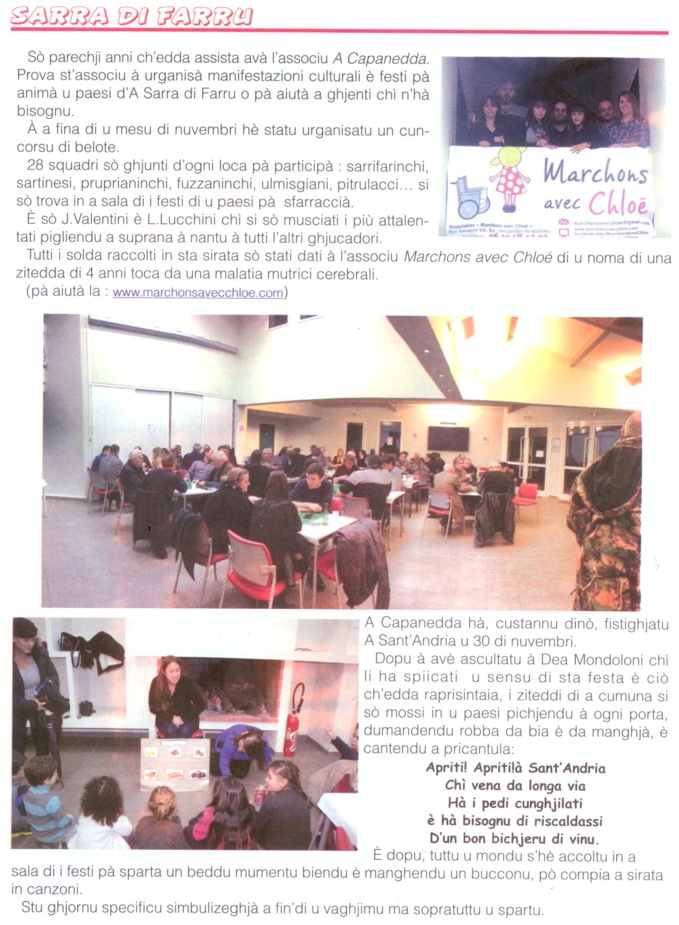 Association A CAPANNEDDA - Concours de belote et Sant'Andria 2013