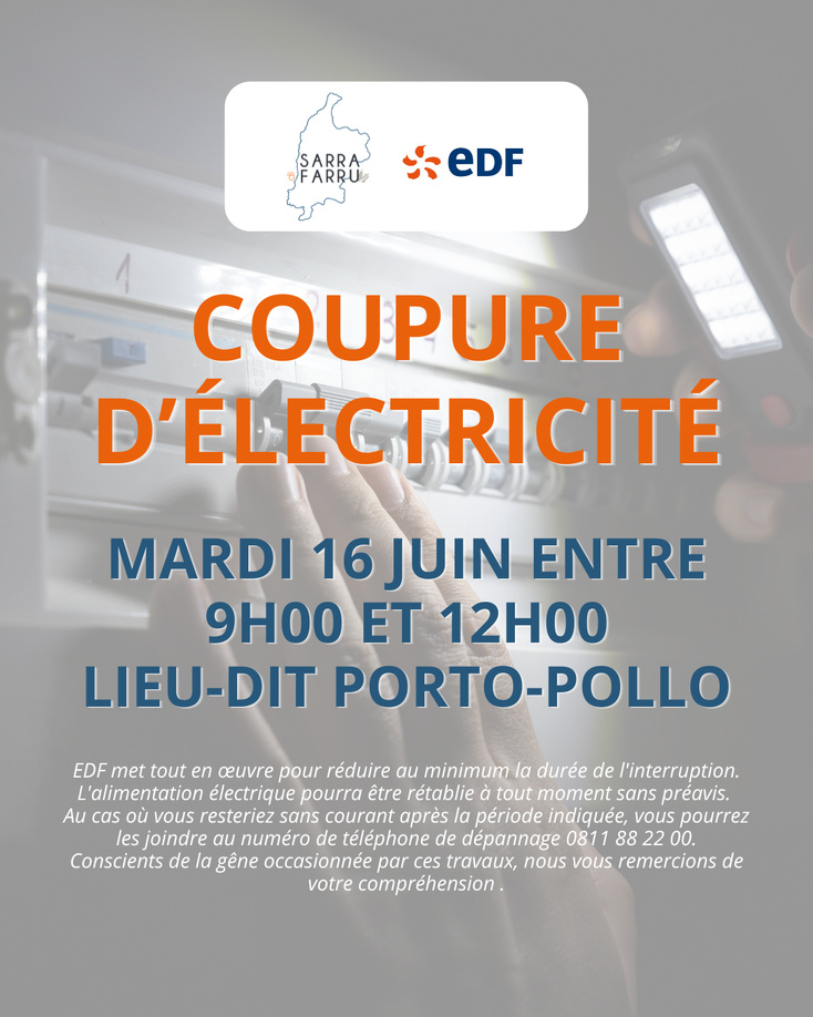 COUPURE D'ÉLECTRICITÉ COUPURE D'ÉLECTRICITÉ