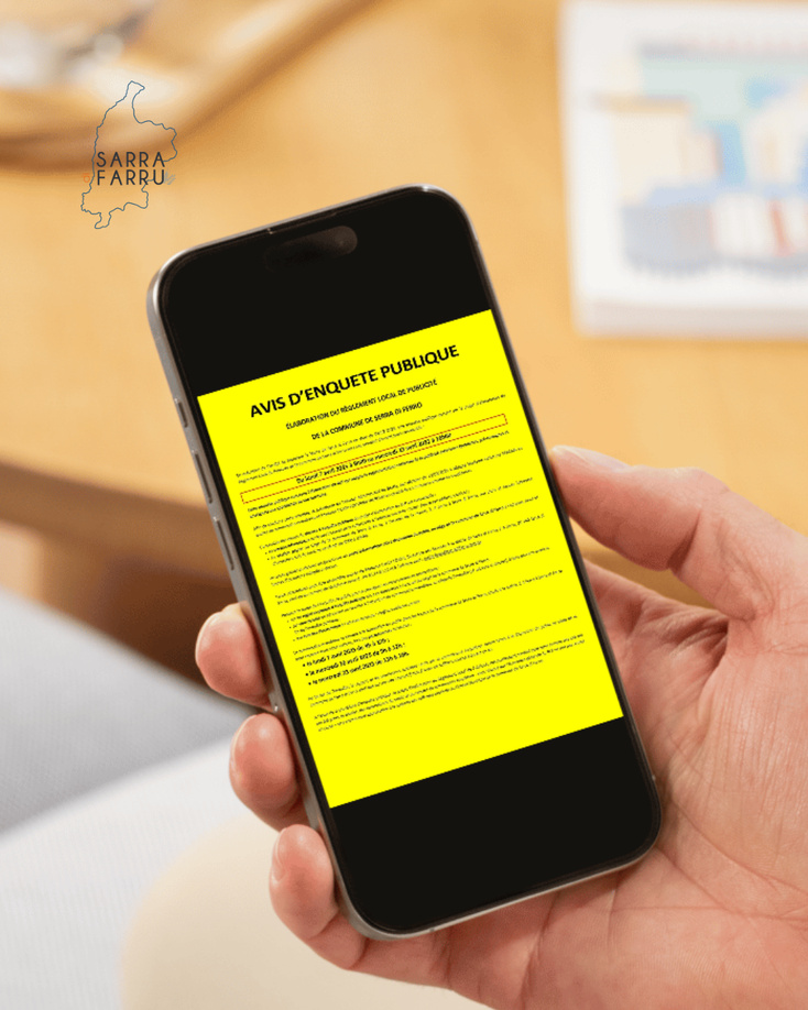 Avis d’enquête publique : élaboration du Règlement Local de Publicité de la commune de Serra di Ferro Avis d’enquête publique : élaboration du Règlement Local de Publicité de la commune de Serra di Ferro