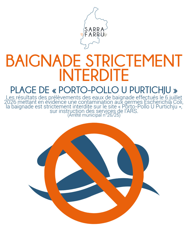Baignade interdite - Plage de Porto Pollo U Purtichju Baignade interdite - Plage de Porto Pollo U Purtichju