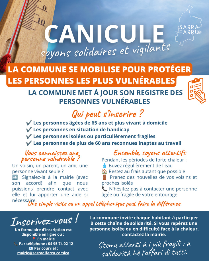Mise à jour du registre des personnes vulnérables Mise à jour du registre des personnes vulnérables