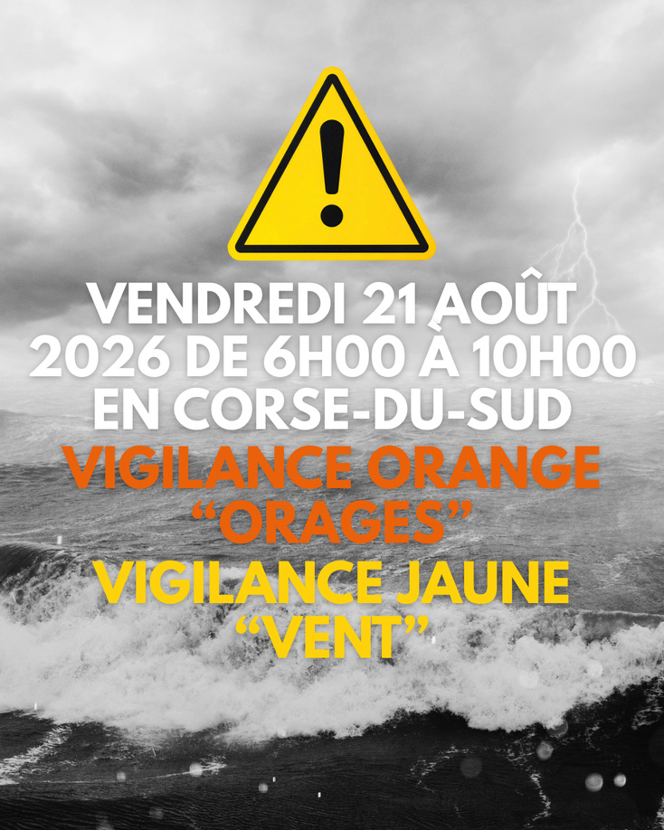 ALERTE MÉTÉOROLOGIQUE – VIGILANCE ORANGE « ORAGES » – VENDREDI 21 AOÛT 2026 ALERTE MÉTÉOROLOGIQUE – VIGILANCE ORANGE « ORAGES » – VENDREDI 21 AOÛT 2026