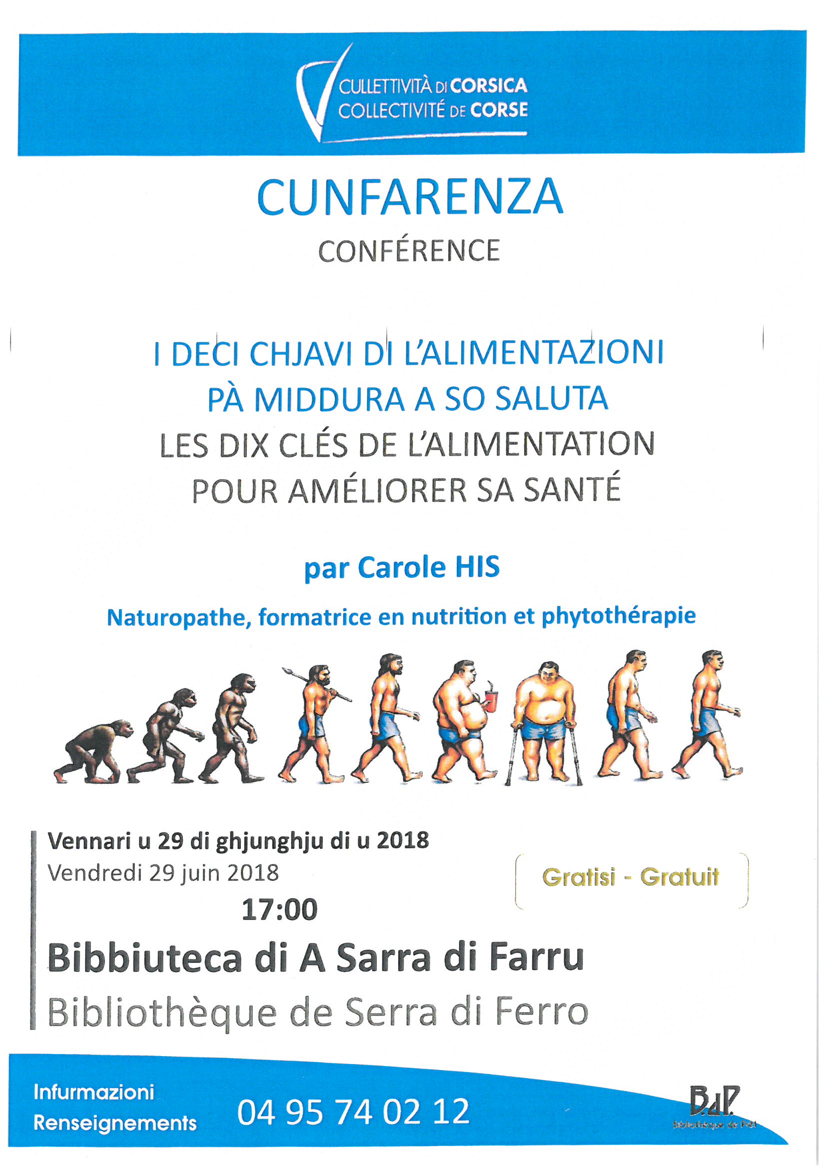 Conférence " les dix clés de l'alimentation "pour améliorer sa santé" par Carole His Conférence " les dix clés de l'alimentation "pour améliorer sa santé" par Carole His