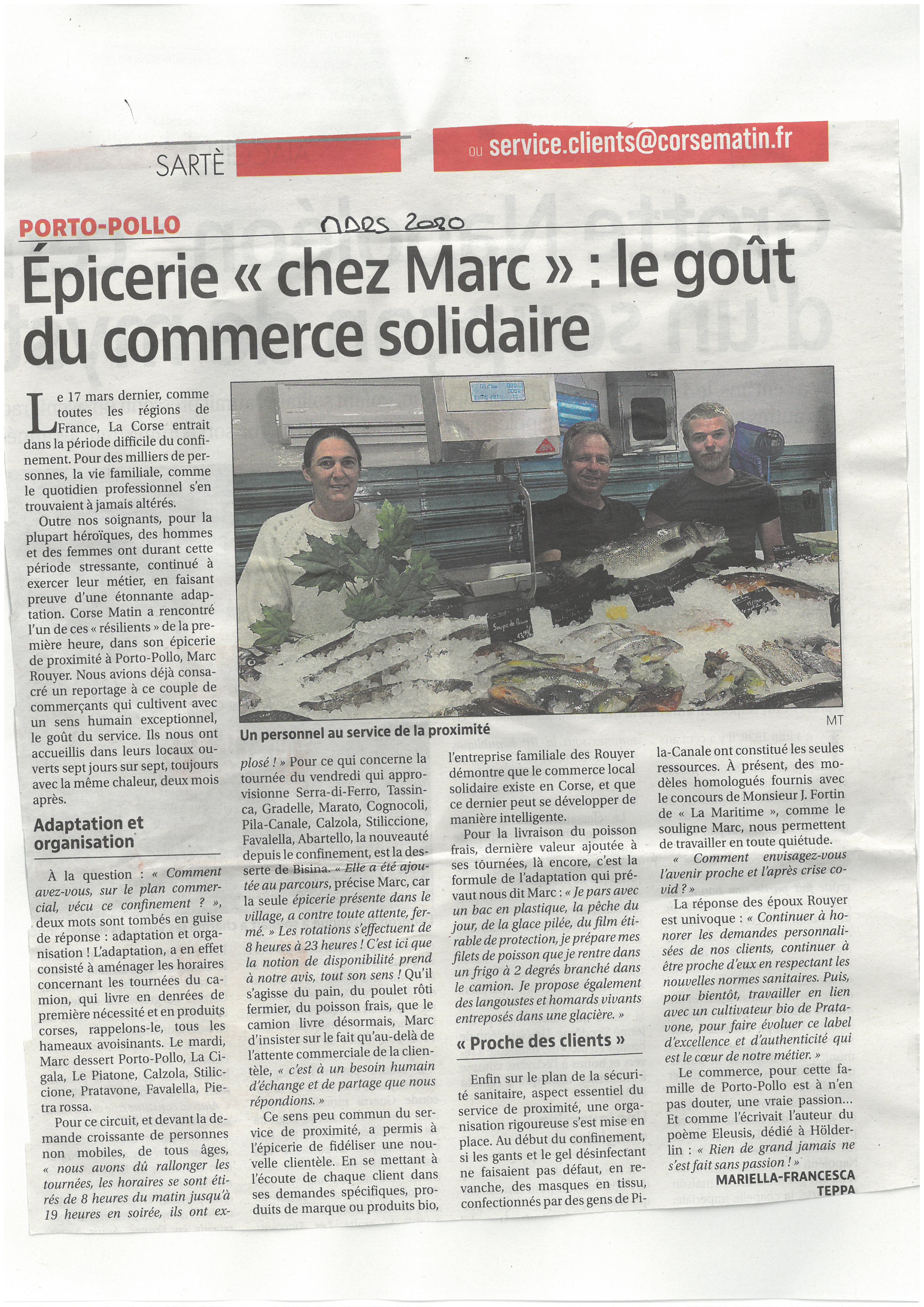 Corse matin Mars 2020