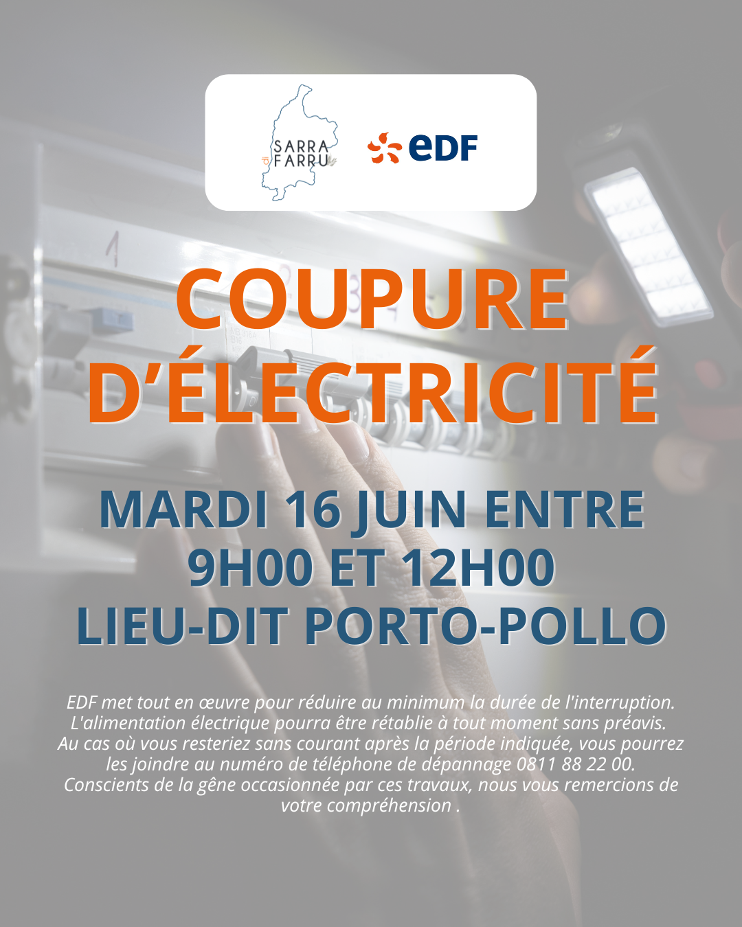 COUPURE D'ÉLECTRICITÉ COUPURE D'ÉLECTRICITÉ