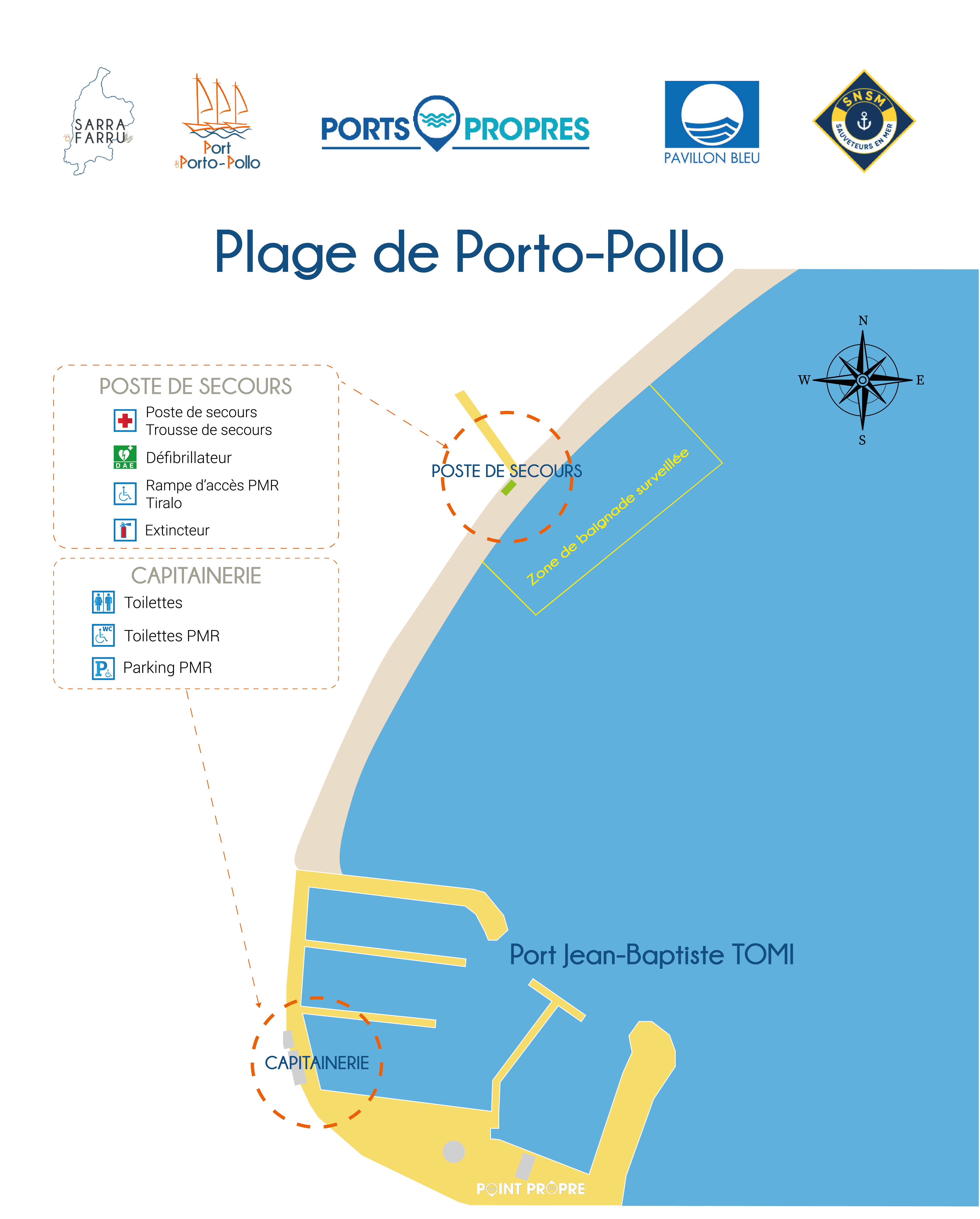 Plage surveillée à Porto-Pollo