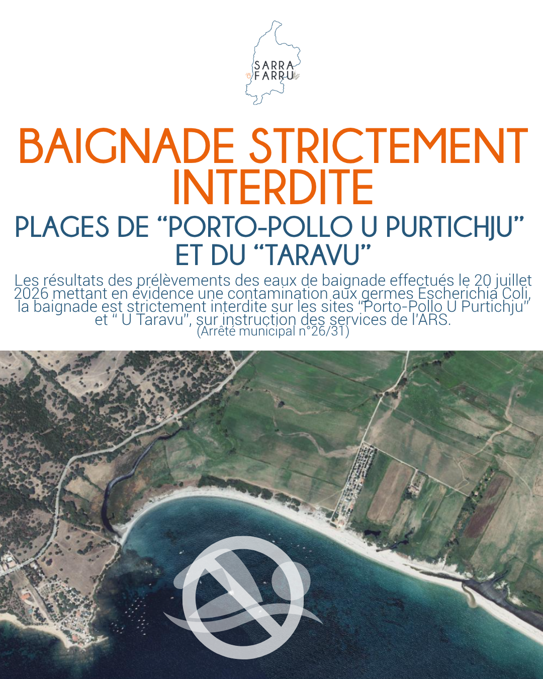 Baignade interdite - Plage de Porto Pollo U Purtichju Baignade interdite - Plage de Porto Pollo U Purtichju