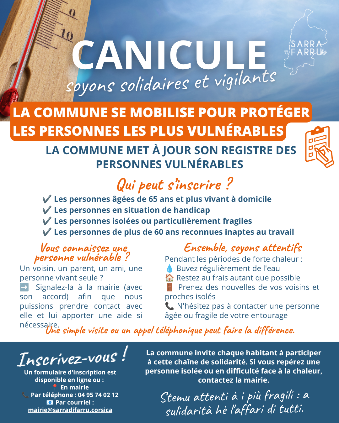 Mise à jour du registre des personnes vulnérables Mise à jour du registre des personnes vulnérables