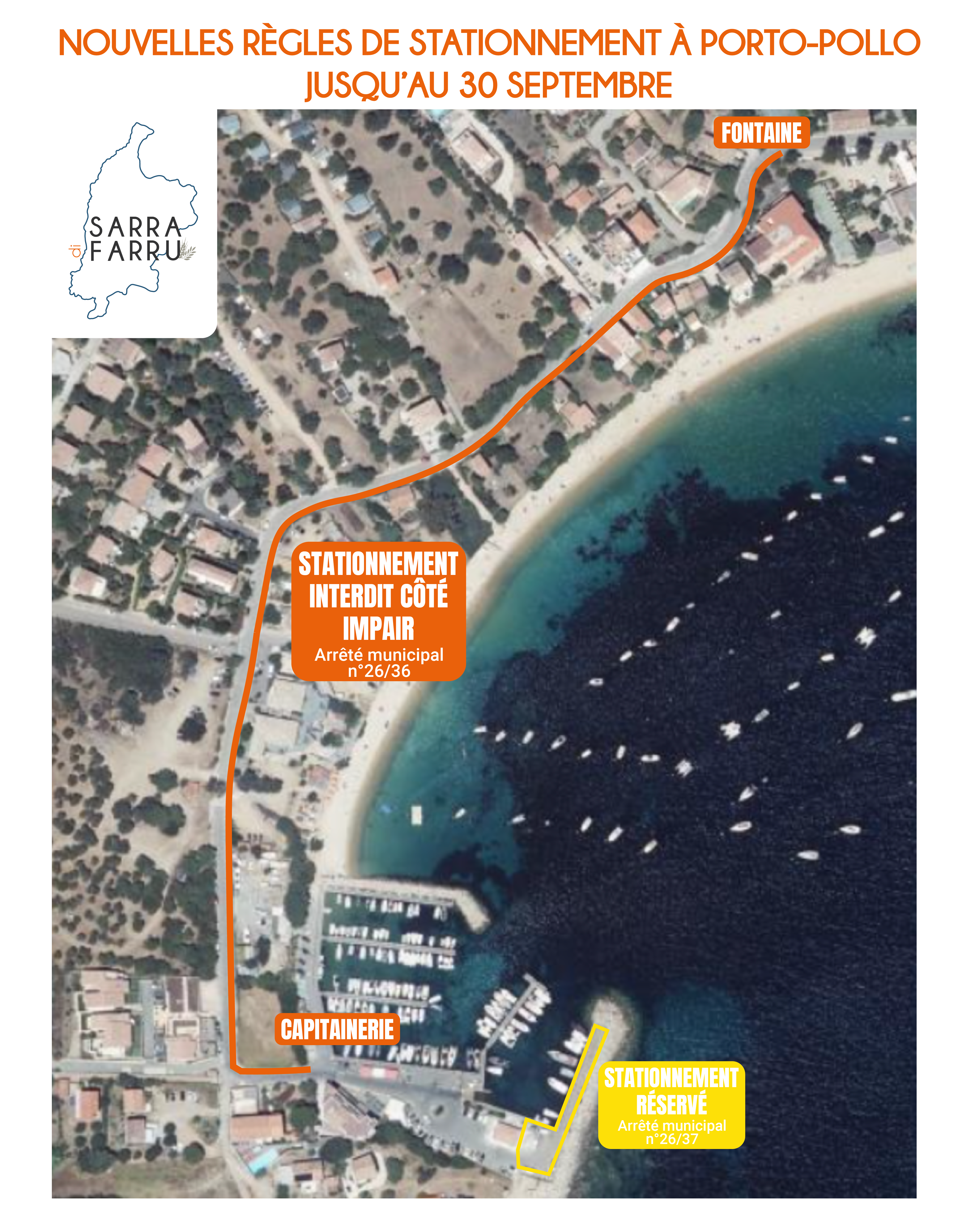 NOUVELLES RÈGLES DE STATIONNEMENT À PORTO-POLLO JUSQU'AU 30 SEPTEMBRE NOUVELLES RÈGLES DE STATIONNEMENT À PORTO-POLLO JUSQU'AU 30 SEPTEMBRE