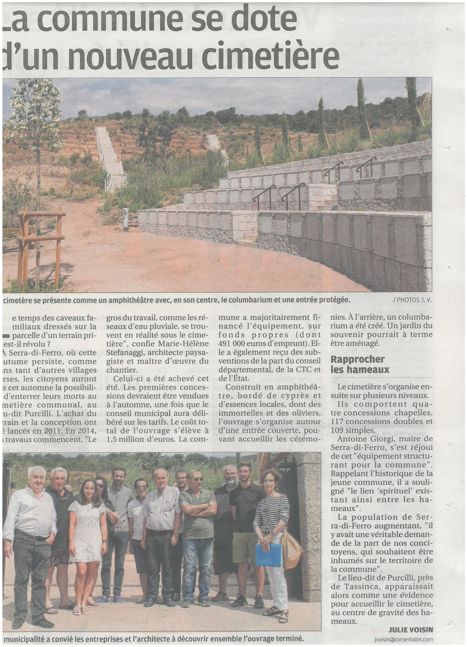 Serra di Ferro se dote d'un cimetière communal Serra di Ferro se dote d'un cimetière communal