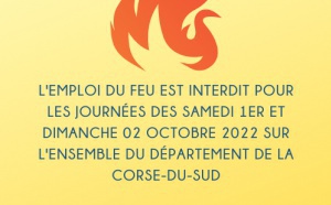 Arrêté portant interdiction de l'emploi du feu en Corse-du-Sud