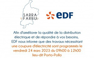 ℹ️ Coupure d'électricité - vendredi 24 mars à Porto-Pollo