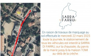 ℹ⚠ Travaux de marquage au sol à SARRA DI FARRU
