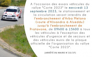 Arrêté du Maire : circulation et stationnement interdits d'Arba Melana à l'embranchement de Pratavone