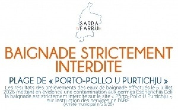 Baignade interdite - Plage de Porto Pollo U Purtichju