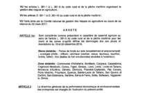 Arrêté reconnaissant le caractère de calamité agricole aux dommages subis par les agriculteurs de la Corse du Sud les 19 et 20 décembre 2016